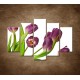 Obrazy na stenu - Fialové tulipány - 5dielny 150x100cm