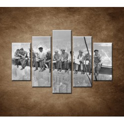 Obrazy na stenu - Robotníci na traverze - 5dielny 150x100cm