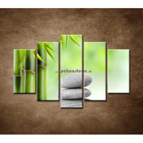 Obrazy na stenu - Kamene a bambus - 5dielny 150x100cm