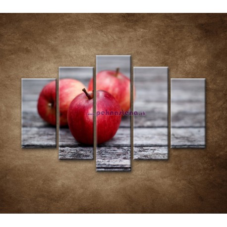 Obrazy na stenu - Červené jablká - 5dielny 150x100cm