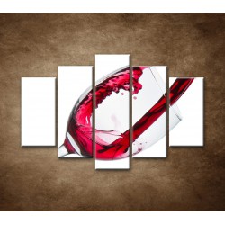 Obrazy na stenu - Červené víno - 5dielny 150x100cm