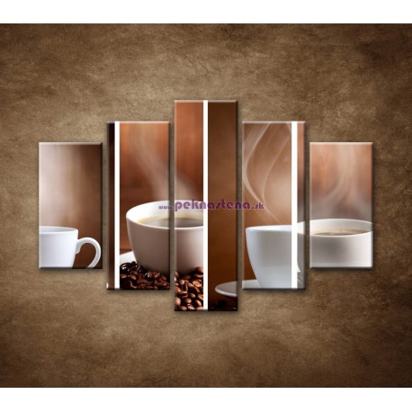 Obrazy na stenu - Šálka kávy - 5dielny 150x100cm