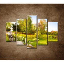 Obrazy na stenu - Zelený park - 5dielny 150x100cm