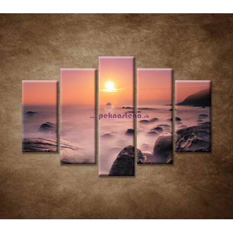 Obrazy na stenu - Východ slnka na pobreží - 5dielny 150x100cm