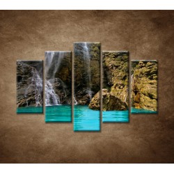 Obrazy na stenu - Prírodný vodopád - 5dielny 150x100cm