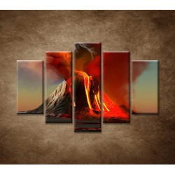 Obrazy na stenu - Sopka - 5dielny 150x100cm