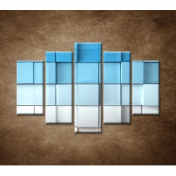 Obrazy na stenu - Modré kocky - 5dielny 150x100cm