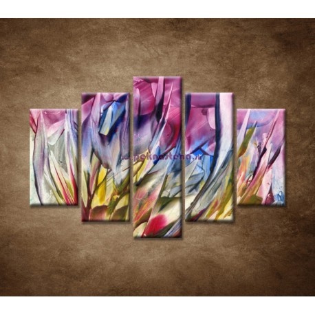 Obrazy na stenu - Abstraktný kvet - 5dielny 150x100cm