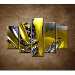 Obrazy na stenu - Žltá abstrakcia - 5dielny 150x100cm