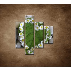 Obrazy na stenu - Srdce z kvetov - 4dielny 80x90cm
