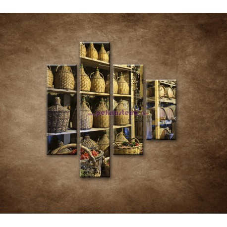 Obrazy na stenu - Stará vínna pivnica - 4dielny 80x90cm