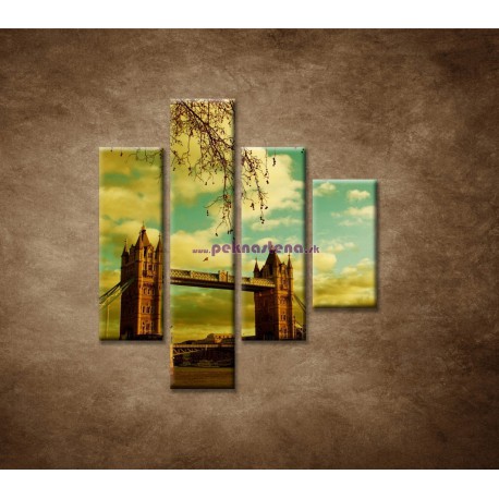 Obrazy na stenu - Londýn - Tower Bridge - 4dielny 80x90cm