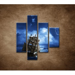 Obrazy na stenu - Búrka na mori - 4dielny 80x90cm