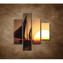 Obrazy na stenu - Západ slnka na mori - 4dielny 80x90cm