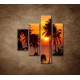 Obrazy na stenu - Západ slnka s palmami- 4dielny 80x90cm