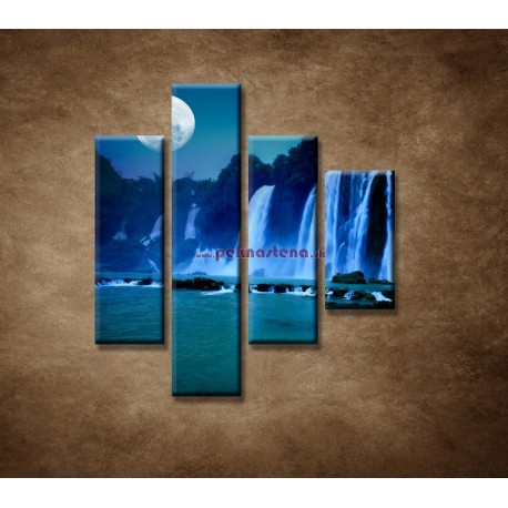 Obrazy na stenu - Nočné vodopády - 4dielny 80x90cm