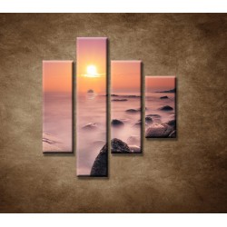 Obrazy na stenu - Východ slnka na pobreží - 4dielny 80x90cm