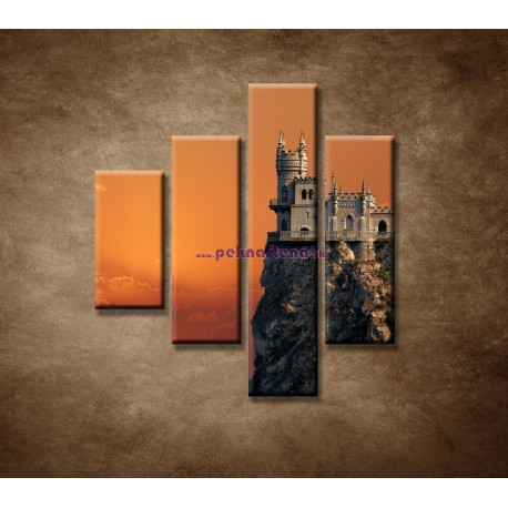 Obrazy na stenu - Zámok na skale - 4dielny 80x90cm