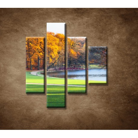 Obrazy na stenu - Park na jeseň - 4dielny 80x90cm