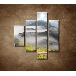 Obrazy na stenu - Mraky nad horami - 4dielny 80x90cm