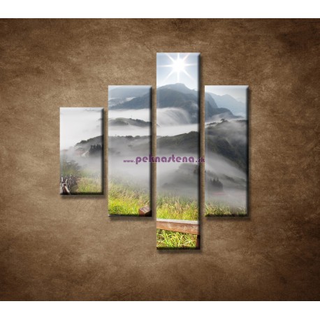 Obrazy na stenu - Mraky nad horami - 4dielny 80x90cm
