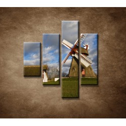 Obrazy na stenu - Veterný mlyn - 4dielny 80x90cm