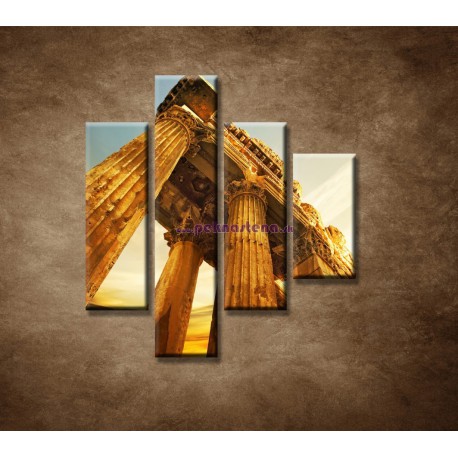 Obrazy na stenu - Zrúcanina - 4dielny 80x90cm