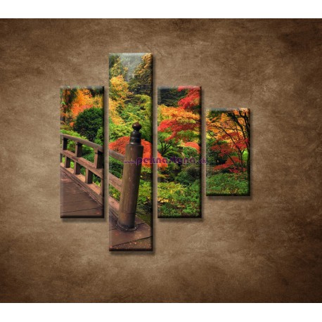Obrazy na stenu - Jesenný park - 4dielny 80x90cm