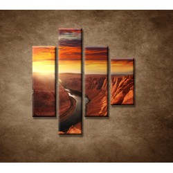 Obrazy na stenu - Západ slnka na horách - 4dielny 80x90cm