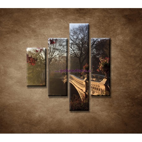 Obrazy na stenu - Most v parku - 4dielny 80x90cm