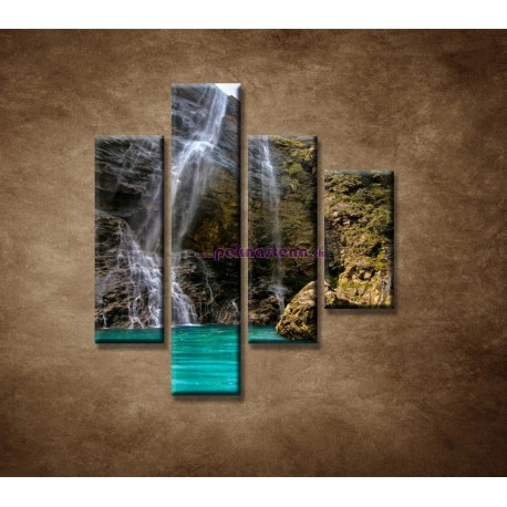 Obrazy na stenu - Prírodný vodopád - 4dielny 80x90cm