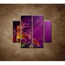 Obrazy na stenu - Fialové kvety - 4dielny 100x90cm