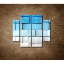 Obrazy na stenu - Modré kocky - 4dielny 100x90cm