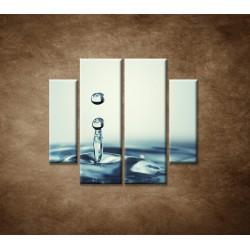 Obrazy na stenu - Kvapka vody - 4dielny 100x90cm