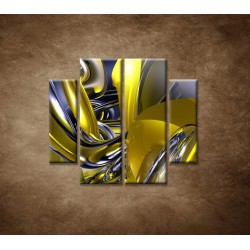Obrazy na stenu - Žltá abstrakcia - 4dielny 100x90cm