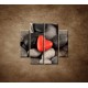 Obrazy na stenu - Červené srdce na kameňoch - 4dielny 100x90cm