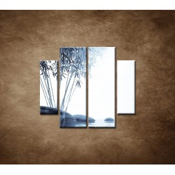 Obrazy na stenu - Bambus a kamene na vode - 4dielny 100x90cm