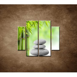 Obrazy na stenu - Kamene a bambus - 4dielny 100x90cm