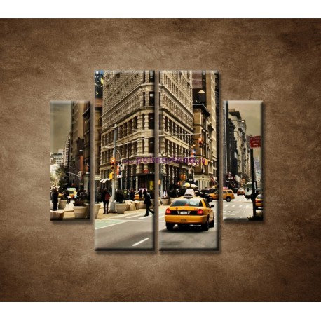 Obrazy na stenu - Žehlička - New York - 4dielny 100x90cm