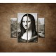 Obrazy na stenu - Čiernobiela Mona Lisa - 4dielny 100x90cm