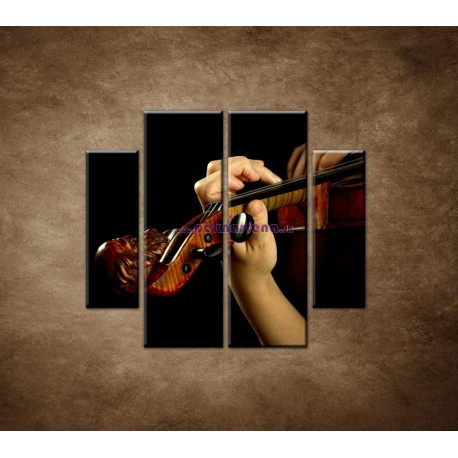 Obrazy na stenu - Hráč na husle - 4dielny 100x90cm