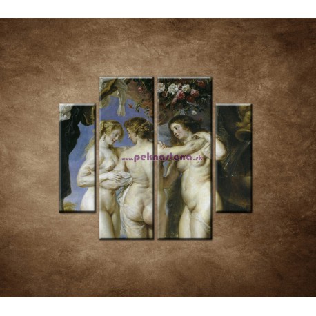 Obrazy na stenu - Reprodukcia - Rubens - Tri grácie - 4dielny 100x90cm