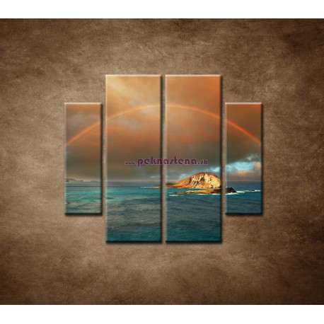 Obrazy na stenu - Dúha nad morom - 4dielny 100x90cm