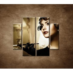Obrazy na stenu - Žena s cigaretou - 4dielny 100x90cm