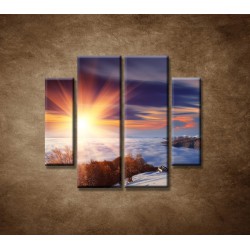 Obrazy na stenu - Slnko na horách- 4dielny 100x90cm