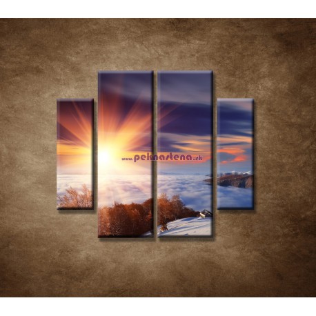 Obrazy na stenu - Slnko na horách- 4dielny 100x90cm