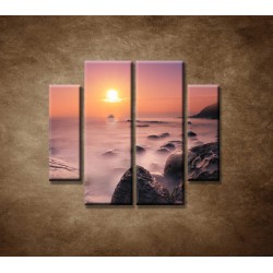 Obrazy na stenu - Východ slnka na pobreží - 4dielny 100x90cm