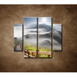 Obrazy na stenu - Mraky nad horami - 4dielny 100x90cm