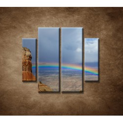 Obrazy na stenu - Dúha na horách - 4dielny 100x90cm