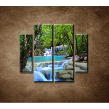 Obrazy na stenu - Horský potok - 4dielny 100x90cm